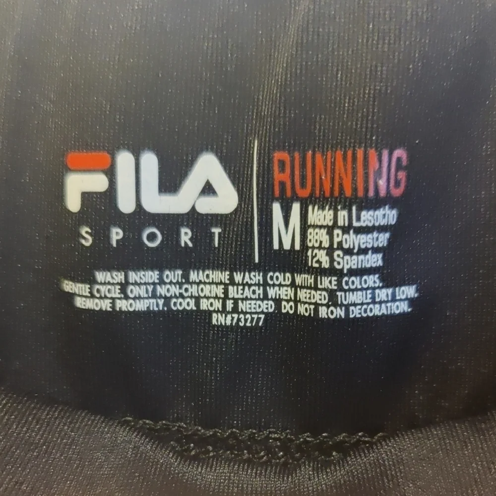 Fila Women's Black Leggings with Neon Green Accents - Picture 5 of 6